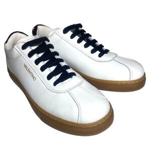 VALENTINO By Mario Valentino Sandy Leather Low Top Sneakers White Women's Size 7
